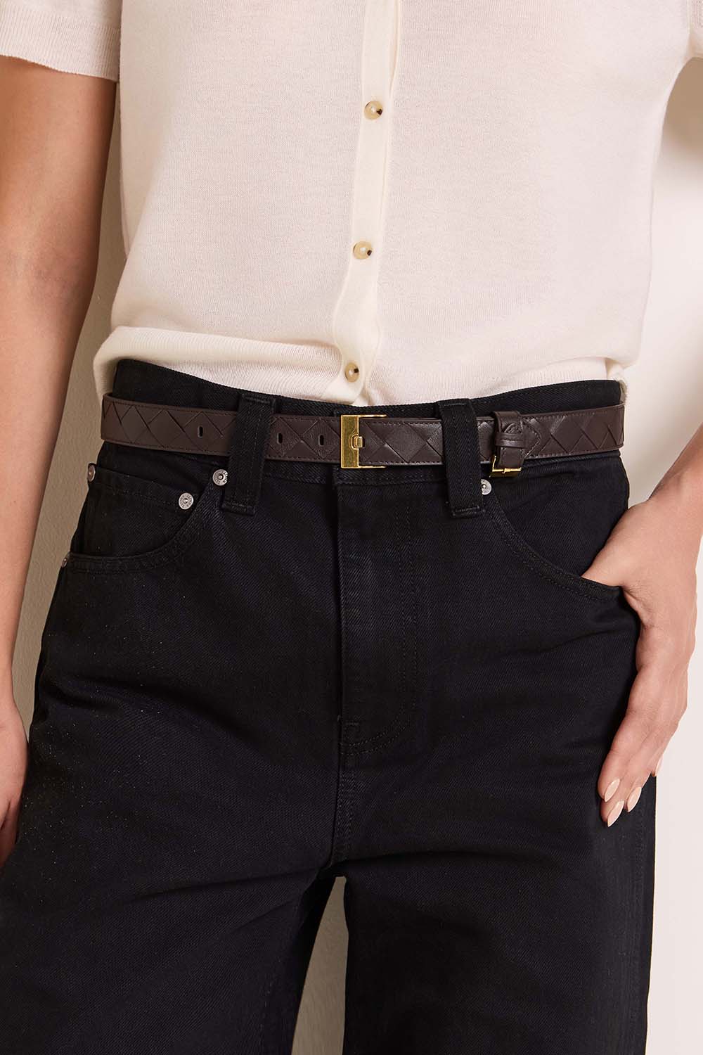 חגורת עור קלועה